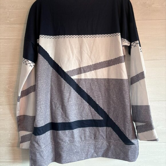 Polyester Long Sleeve Women Colorblock Zip Ladies Long Sleeve Casual Top - Picture 4 of 4